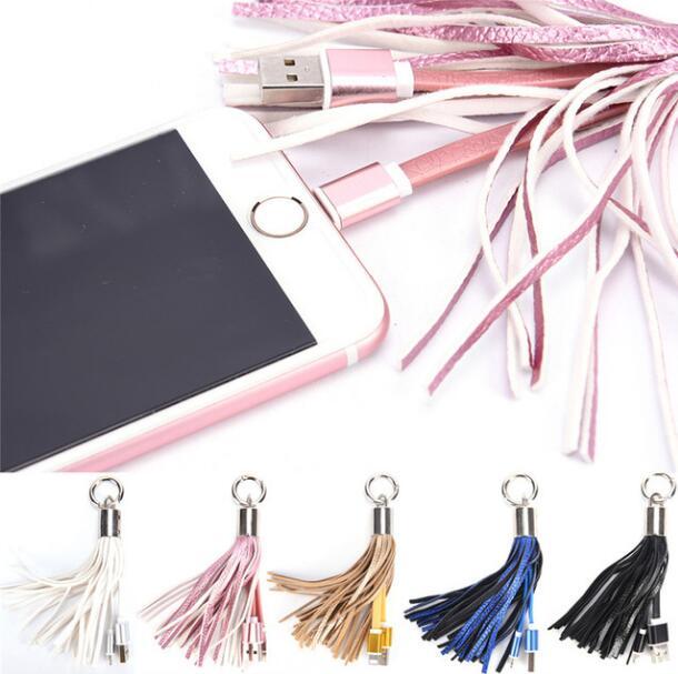 Tangle-Free Tassel Keychain Data Cable – Stylish & Compact Charging & Sync Cable