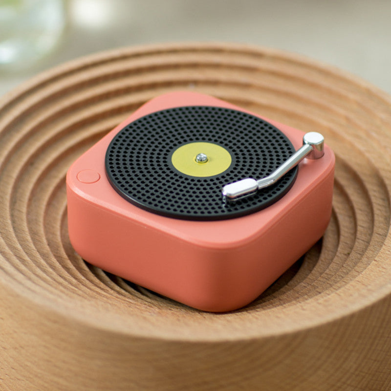 VinylWave Wireless Mini Portable Speaker