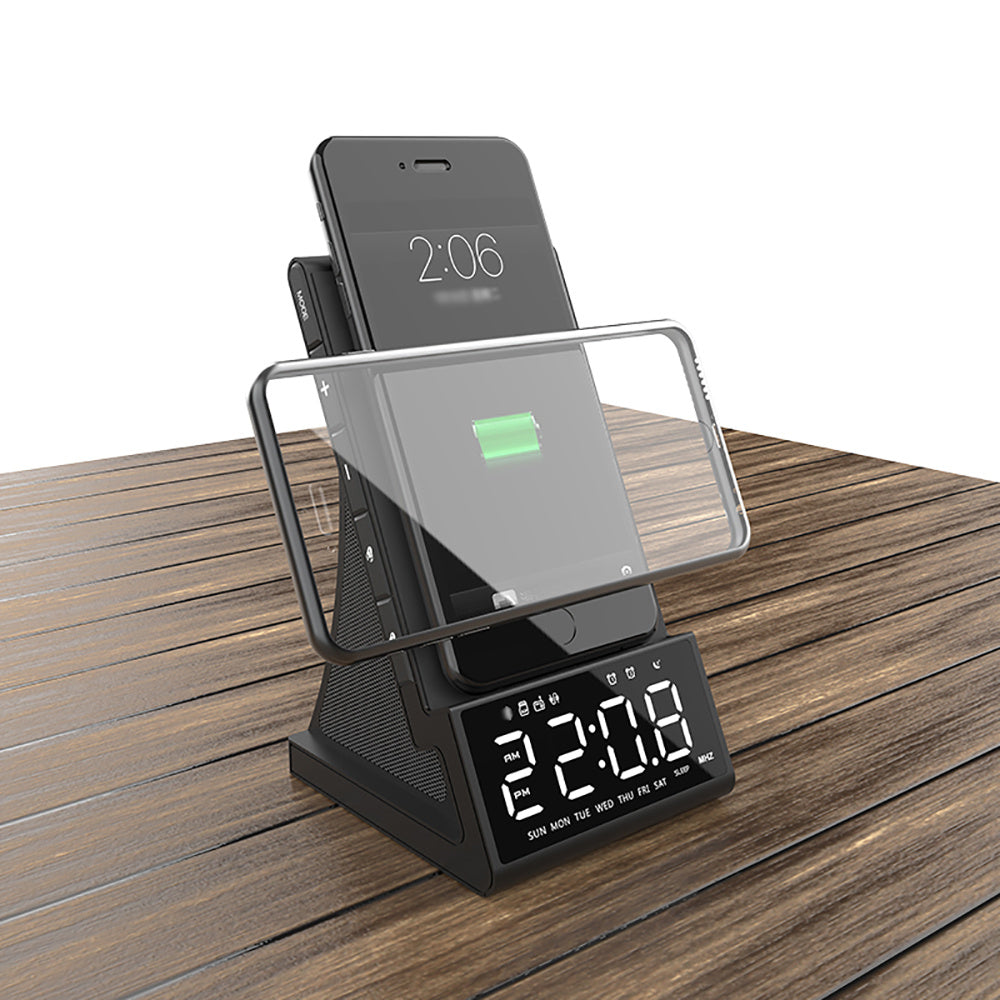 EchoCharge Luxe Wireless Charging Bluetooth LED Alarm Clock