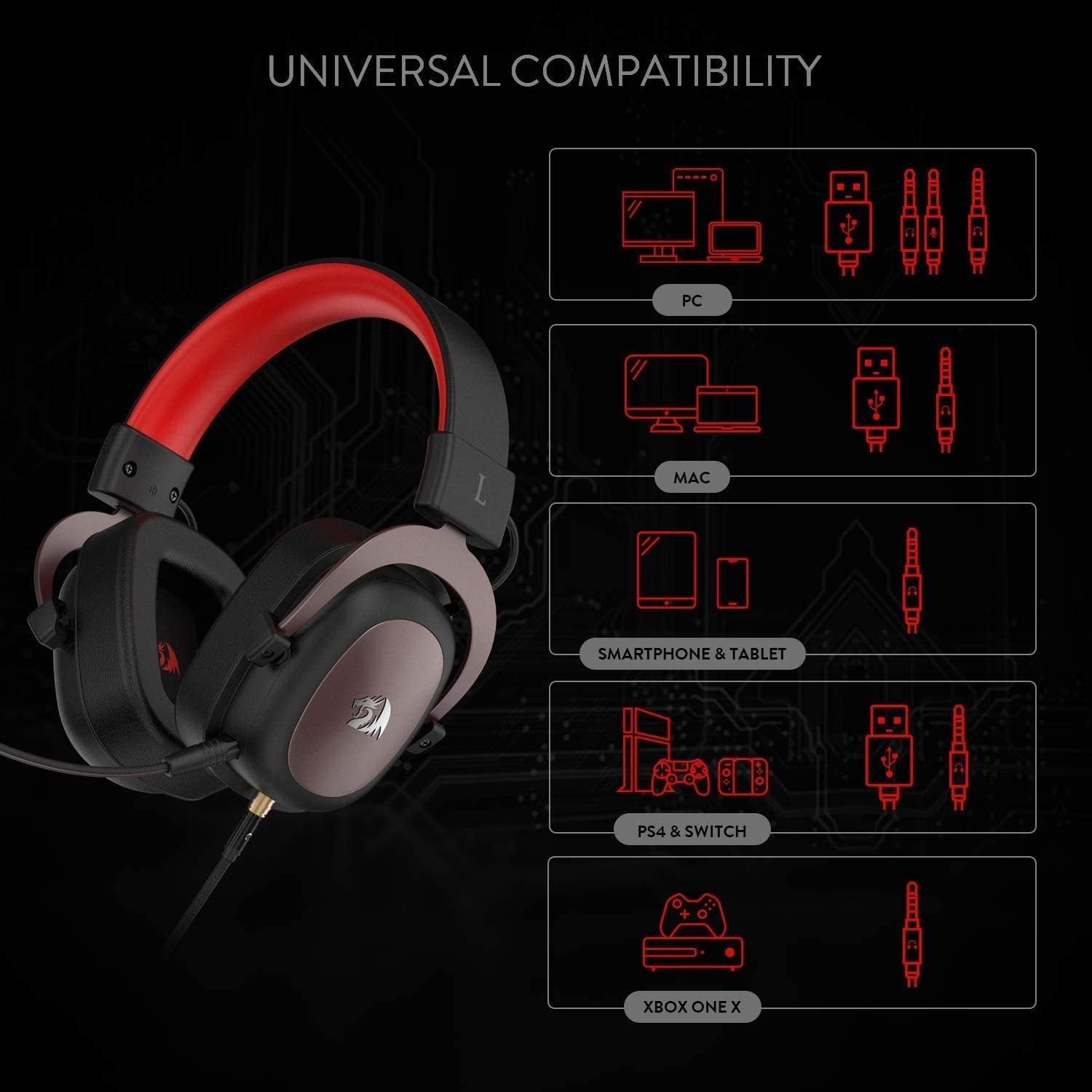 Redragon H510 Vortex – 7.1 Surround Sound Gaming Headset