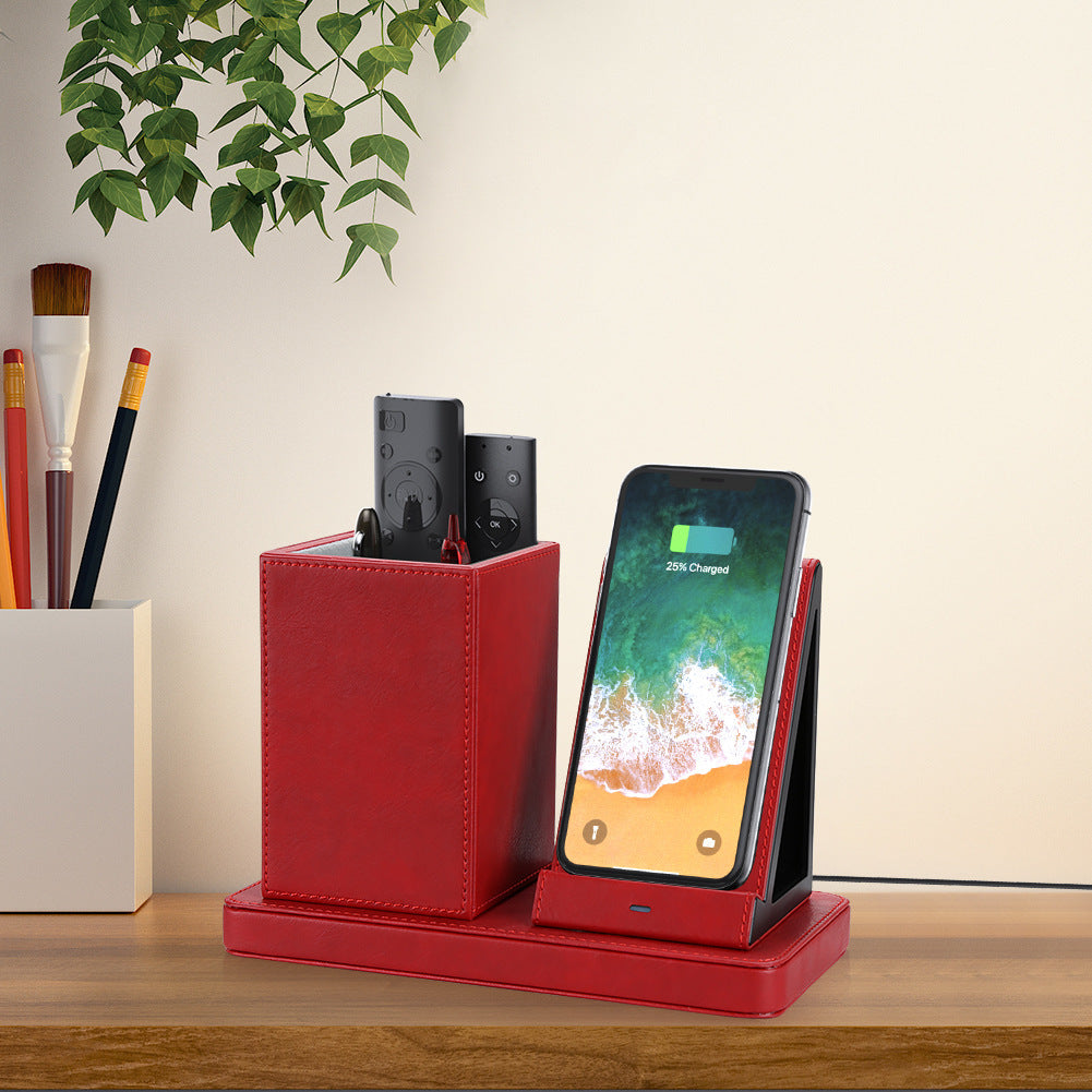 LuxVolt Stand – Vertical Leather Wireless Charger
