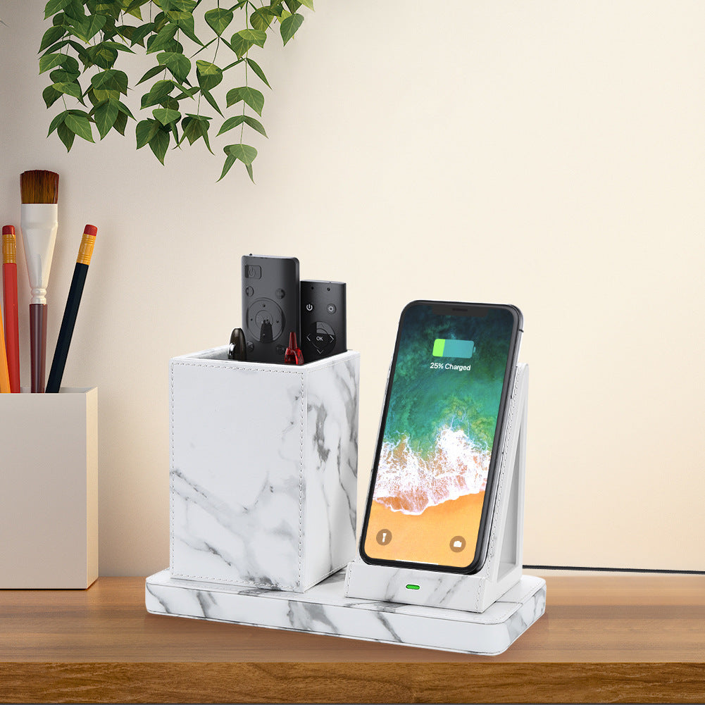 LuxVolt Stand – Vertical Leather Wireless Charger