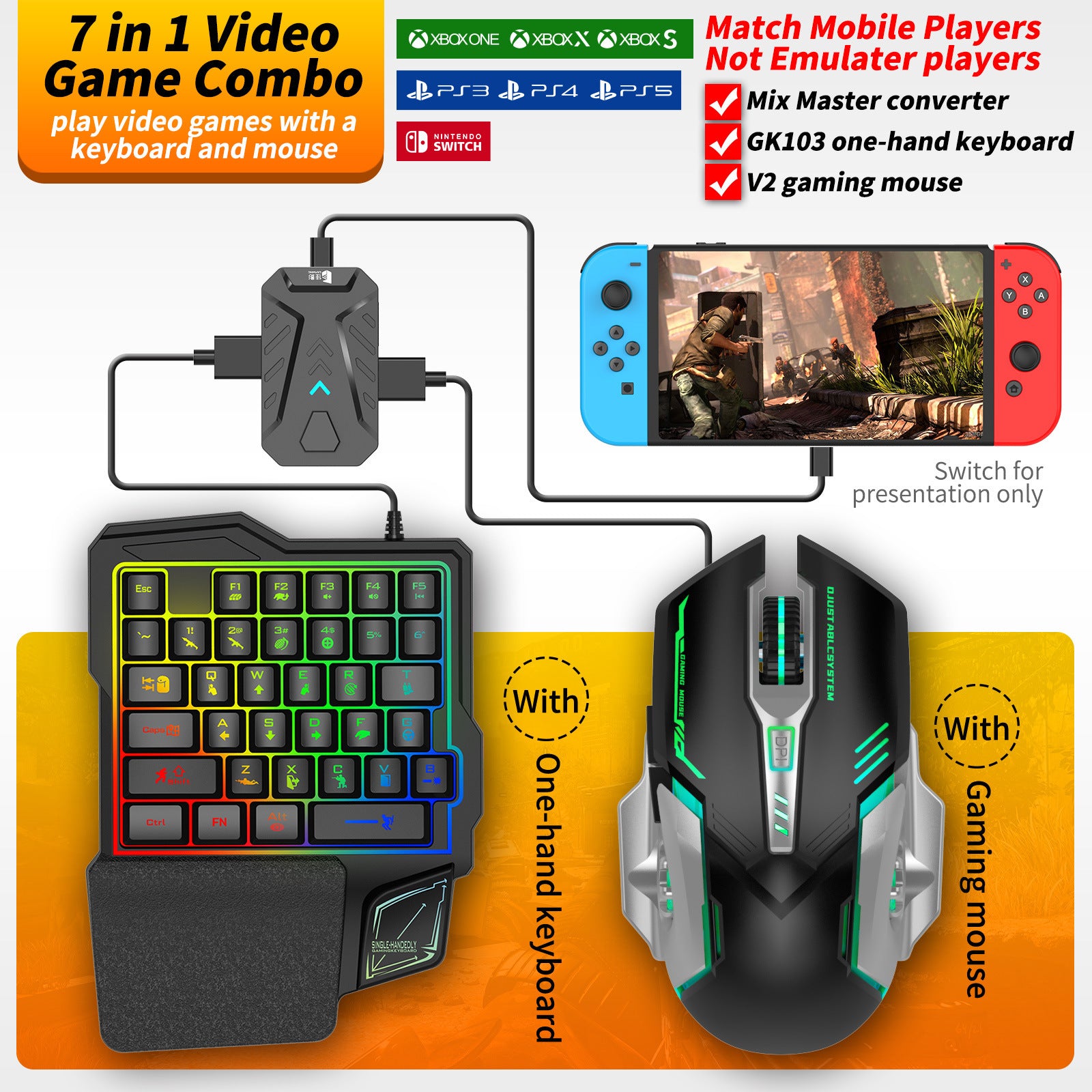GameX Pro: PS4 Console Keyboard & Mouse Converter