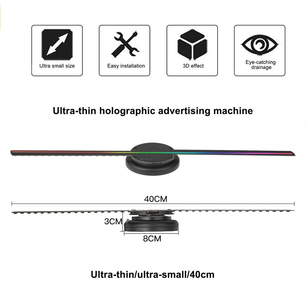 HoloSphere 3D Holographic Projection Advertising Machine – Floating LED Display with WiFi Control