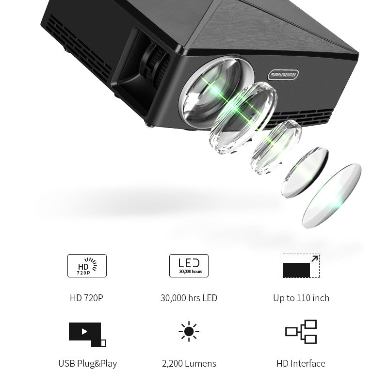VisionPro Home Desktop Projector – Compact Entertainment for Your Home