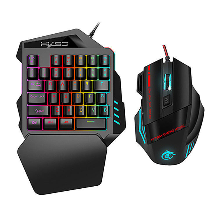 V100 SwiftStrike™ – One-Handed Mini Keyboard & Precision Mouse Combo
