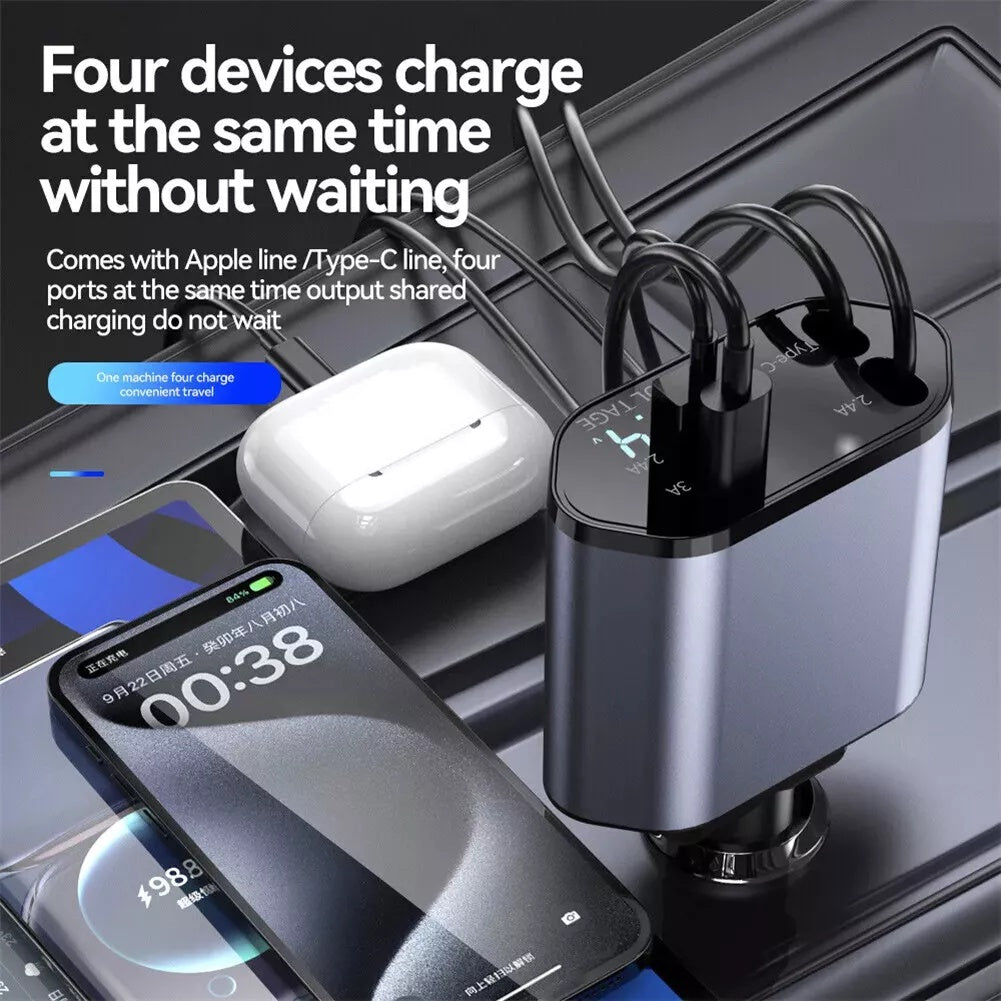 VoltFlex™ 120W Retractable Car Charger