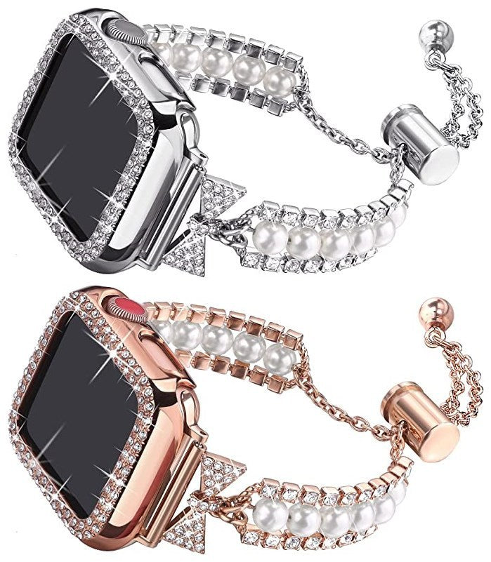 PearlCharm™ Smart Watch Pearl Bracelet – Elegant Smartwatch Band for the Stylish Tech Enthusiast