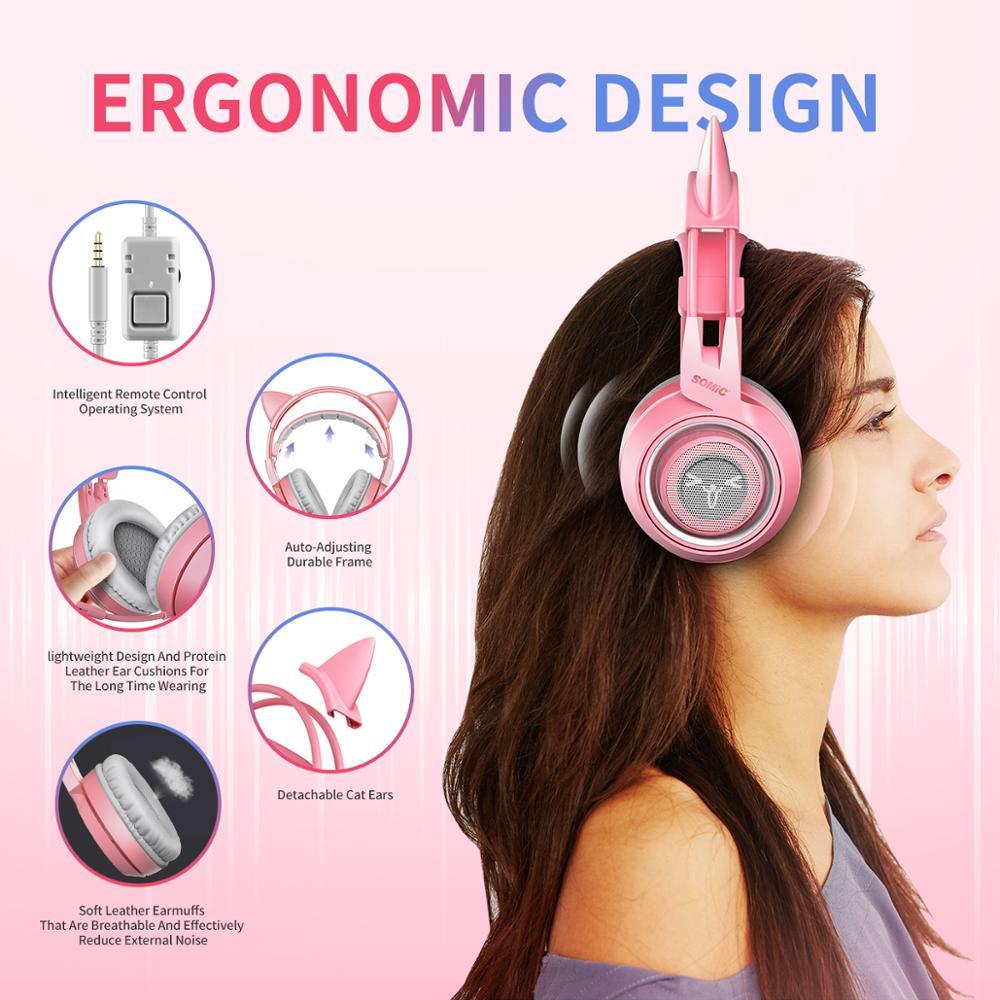 PurrPlay SOMIC G951s Pink Cat Ear Gaming Headphones
