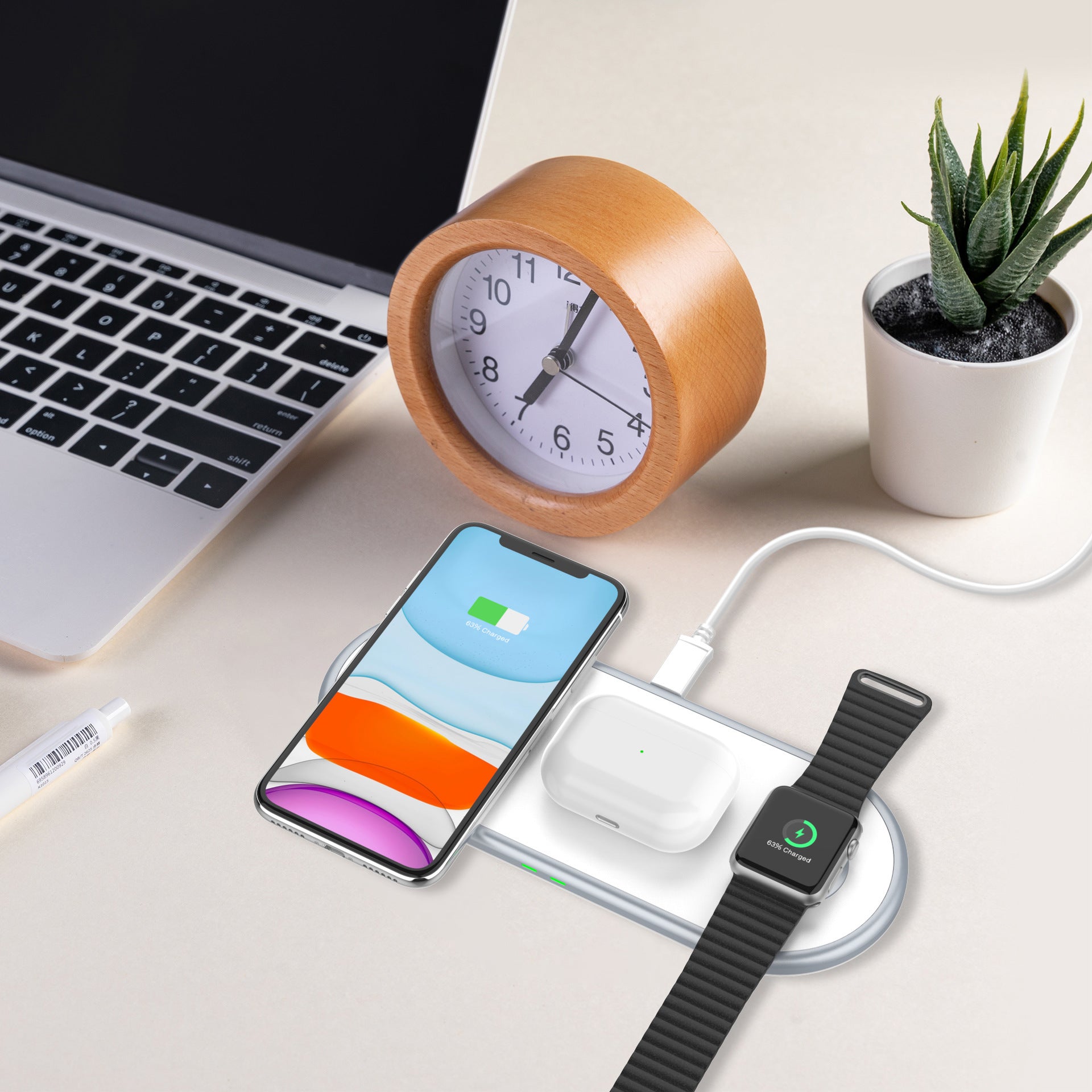 The PowerDock 3-in-1 Wireless Charging Station
