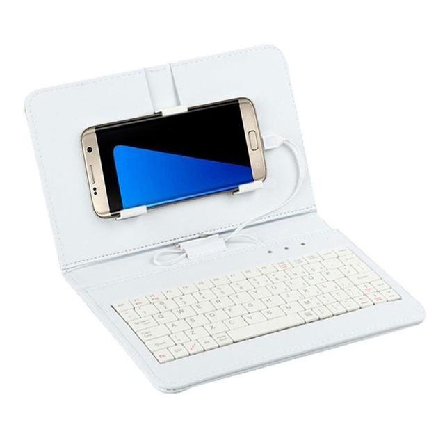 SlimPad™ Ultra-Thin Leather Bluetooth Keyboard Case for Mobile Phones – Elegance Meets Functionality