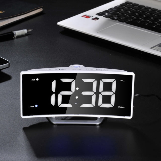 GlowWave Curve – Curved Screen Projection Alarm Clock