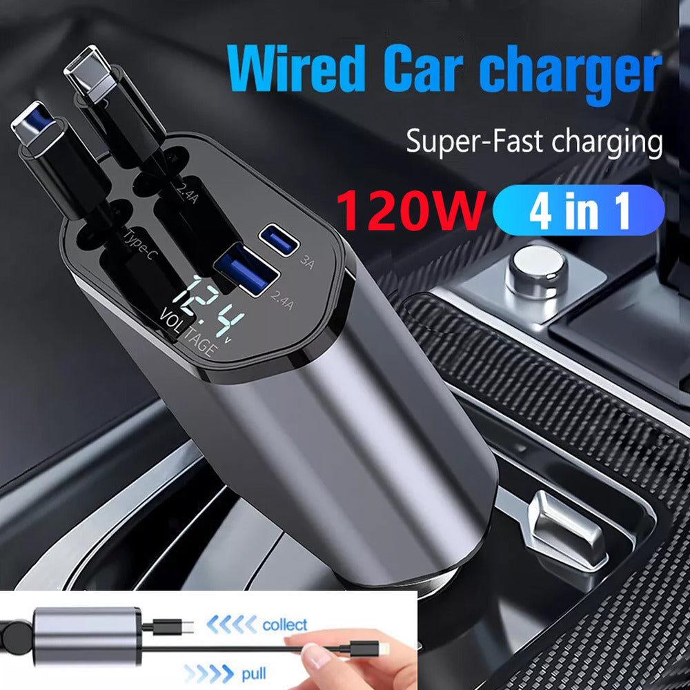 VoltFlex™ 120W Retractable Car Charger