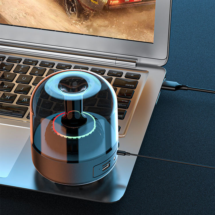 AquaBass™ Mini Bluetooth Speaker – Crystal Clear Sound in a Sleek Blue Glass Design