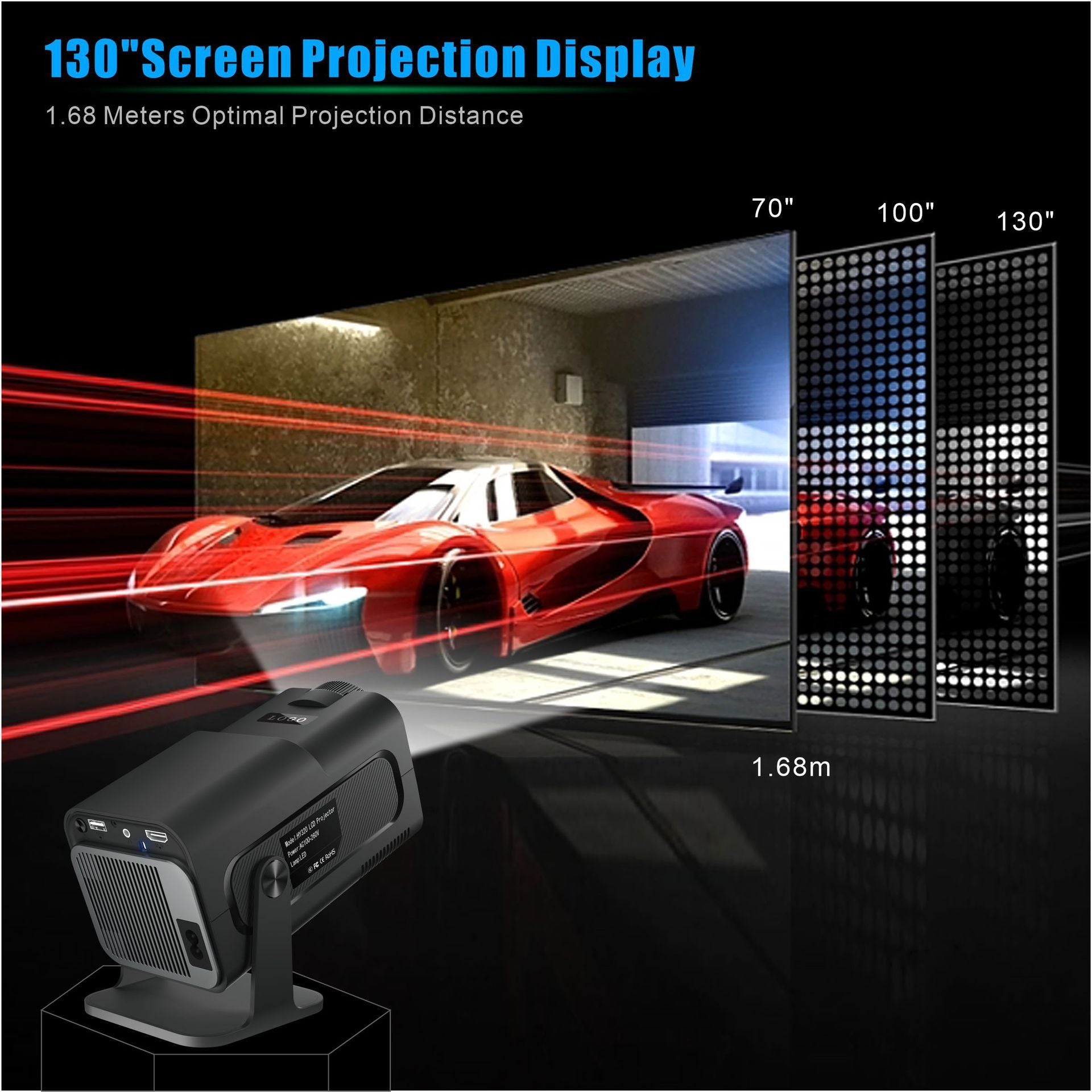 CineVision HY320 1080p Android Smart Projector