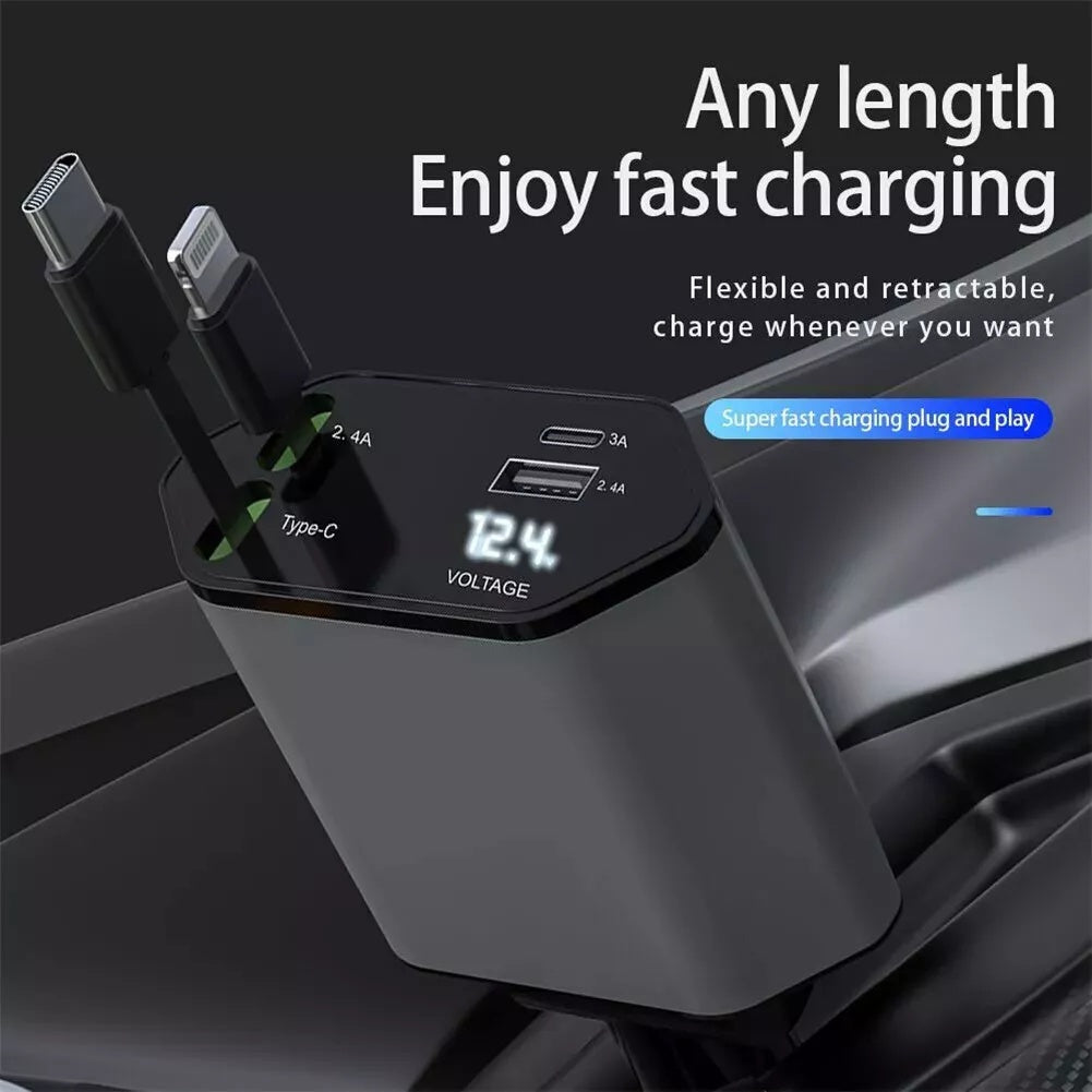 VoltFlex™ 120W Retractable Car Charger