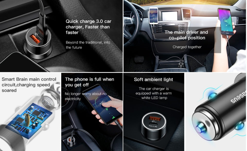 TurboCharge Mini 36W Dual USB Car Charger – Quick Charge 3.0 Fast Charging Power