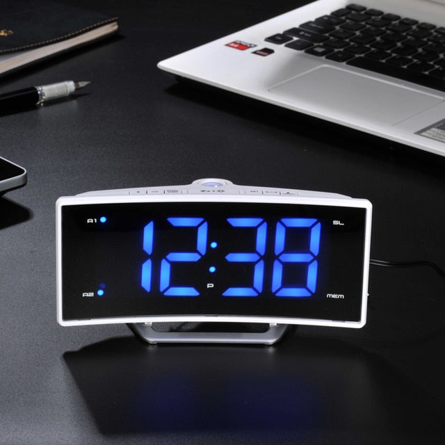GlowWave Curve – Curved Screen Projection Alarm Clock