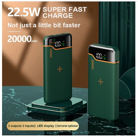 PowerMax™ 20,000mAh Wireless Charging Power Bank – 22.5W Super Fast Charging with 15W Wireless Output