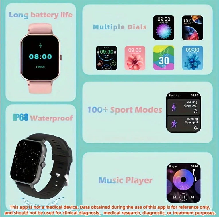 PulseFit ZL54CJ – Smartwatch for Women & Men with BT Call, Heart Rate, Fitness Tracker, and Waterproof