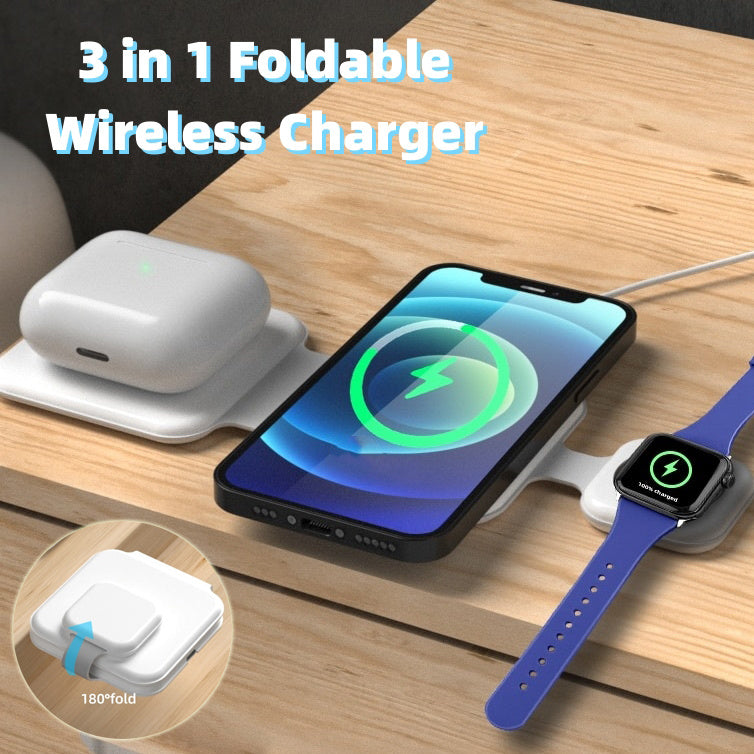MagniFlex™ 3-in-1 Foldable Wireless Charging Station