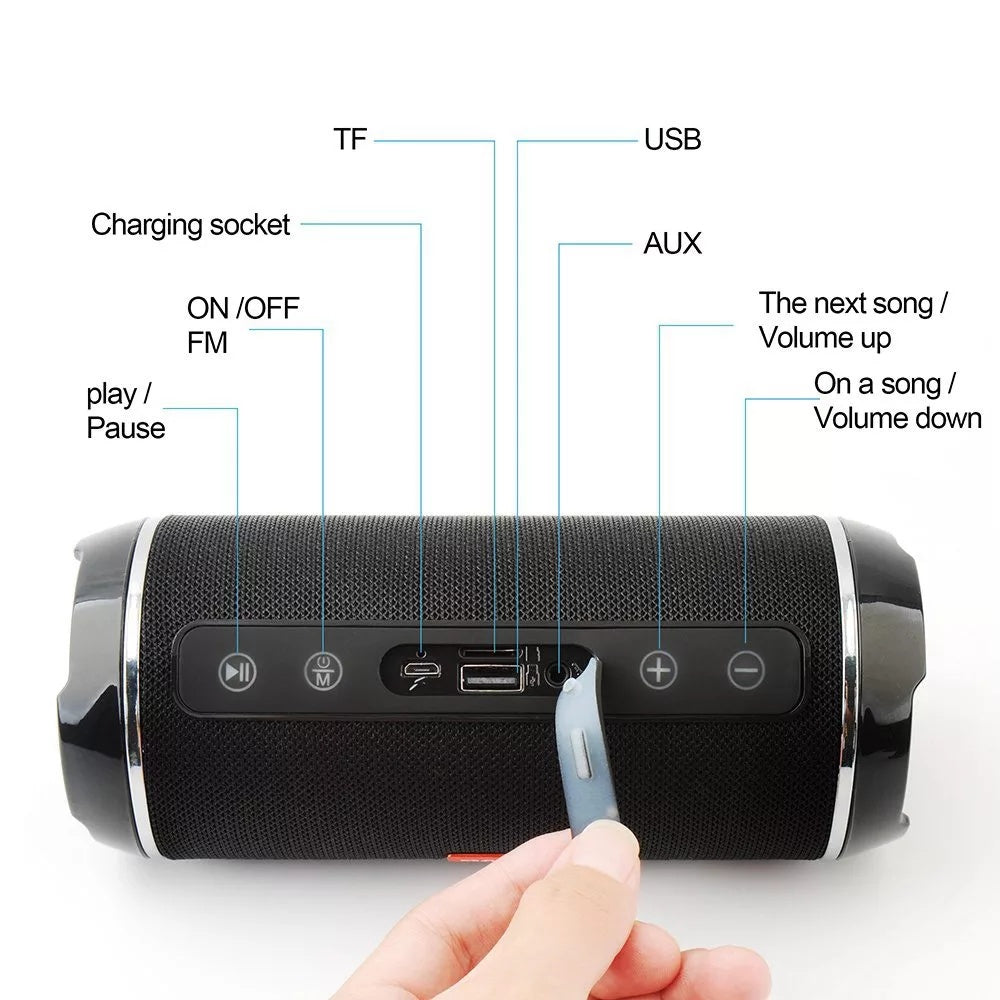 VibeStream™ Outdoor Portable Wireless Bluetooth Speaker – FM, TF Card, U Disk Playback