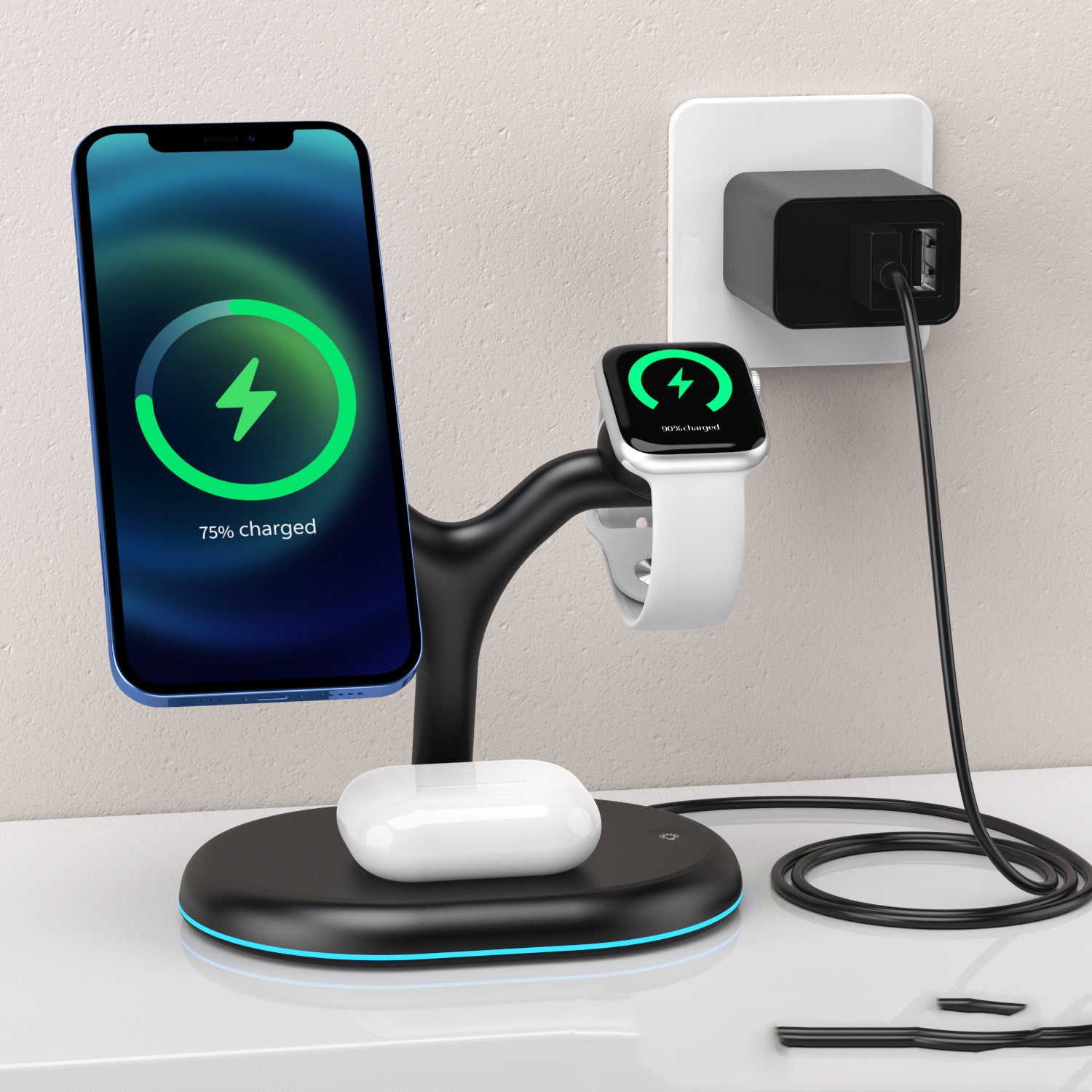 The ChargeFusion 3-in-1 Wireless Charging Hub