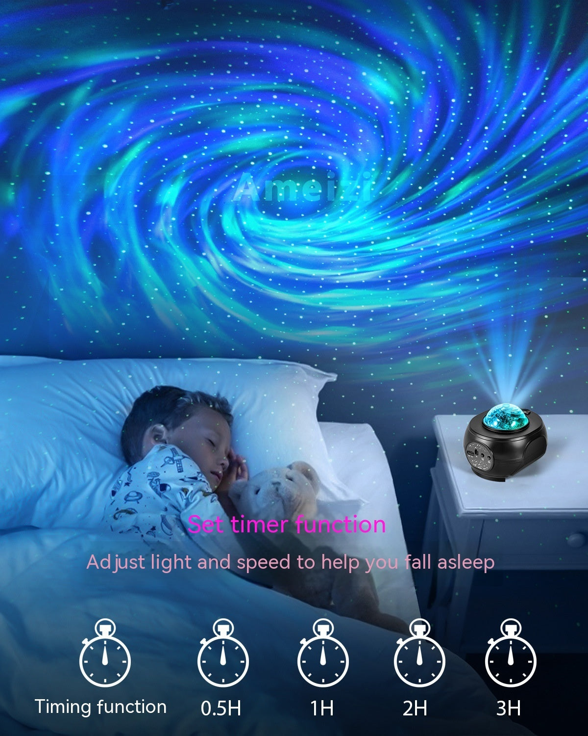 DreamScape Starry Sky Projector – Music-Activated Night Lamp for a Magical Atmosphere