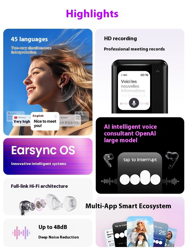 LumiTalk AI Bluetooth Earphones