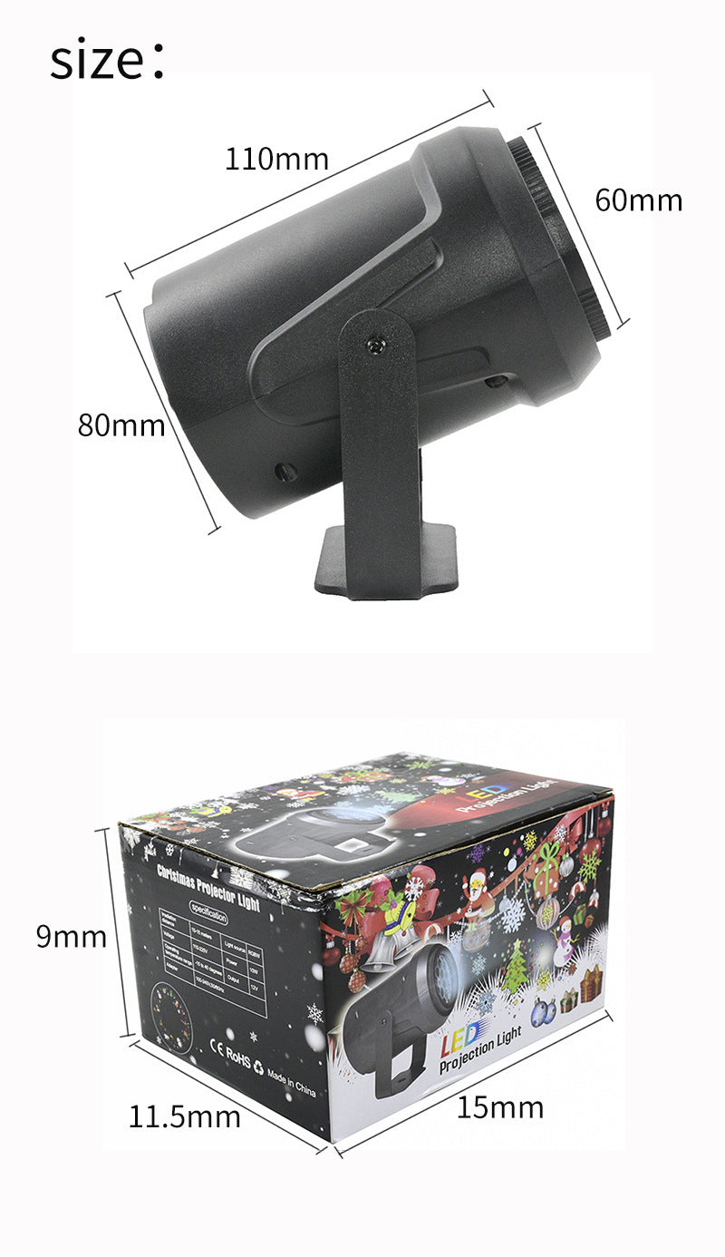 SnowGlow™ High-Brightness Christmas Snowflake Projector Lamp – Rotating Holiday Magic for Your Home