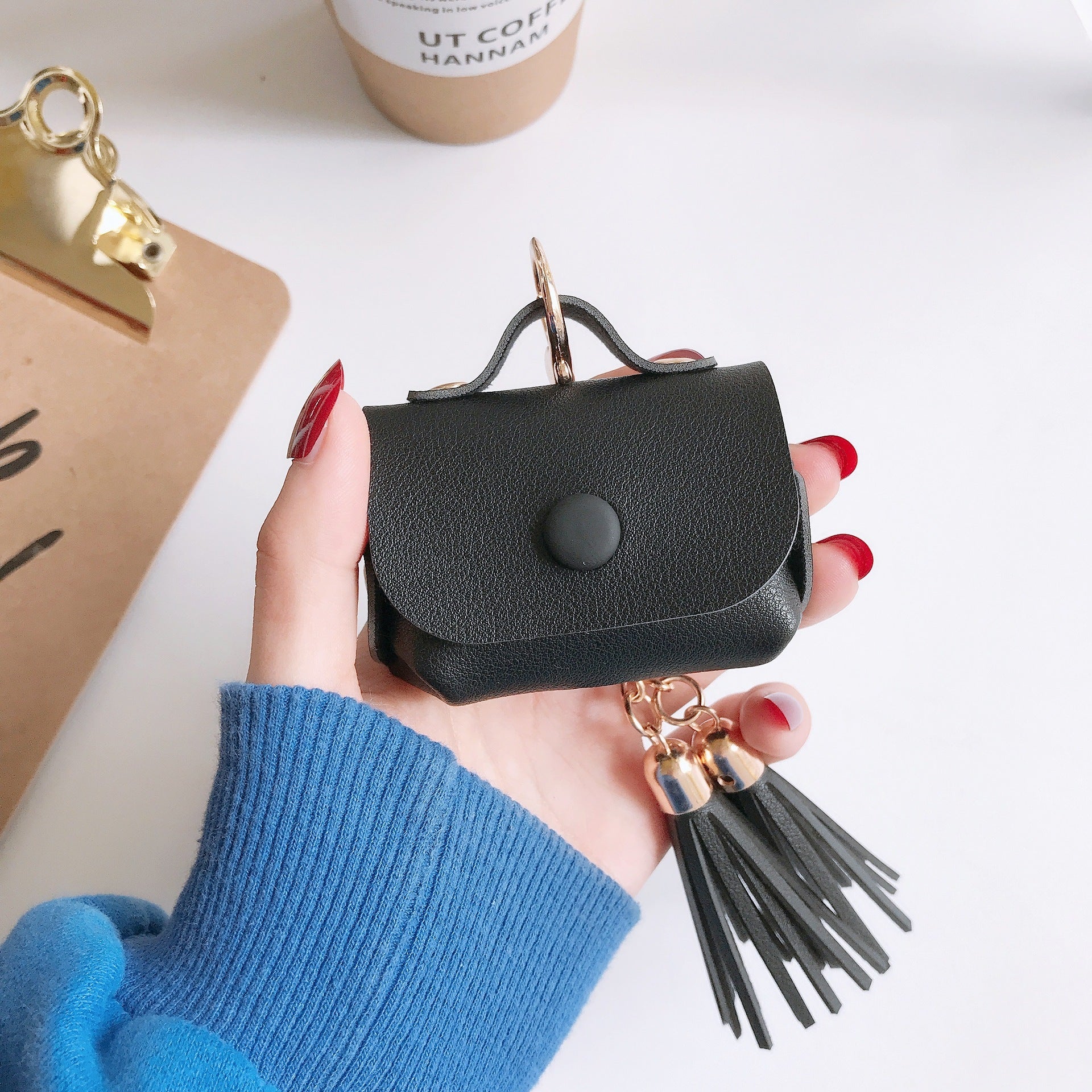The "LuxTassel Pro" – Leather Tassel AirPods Pro Case (Apple