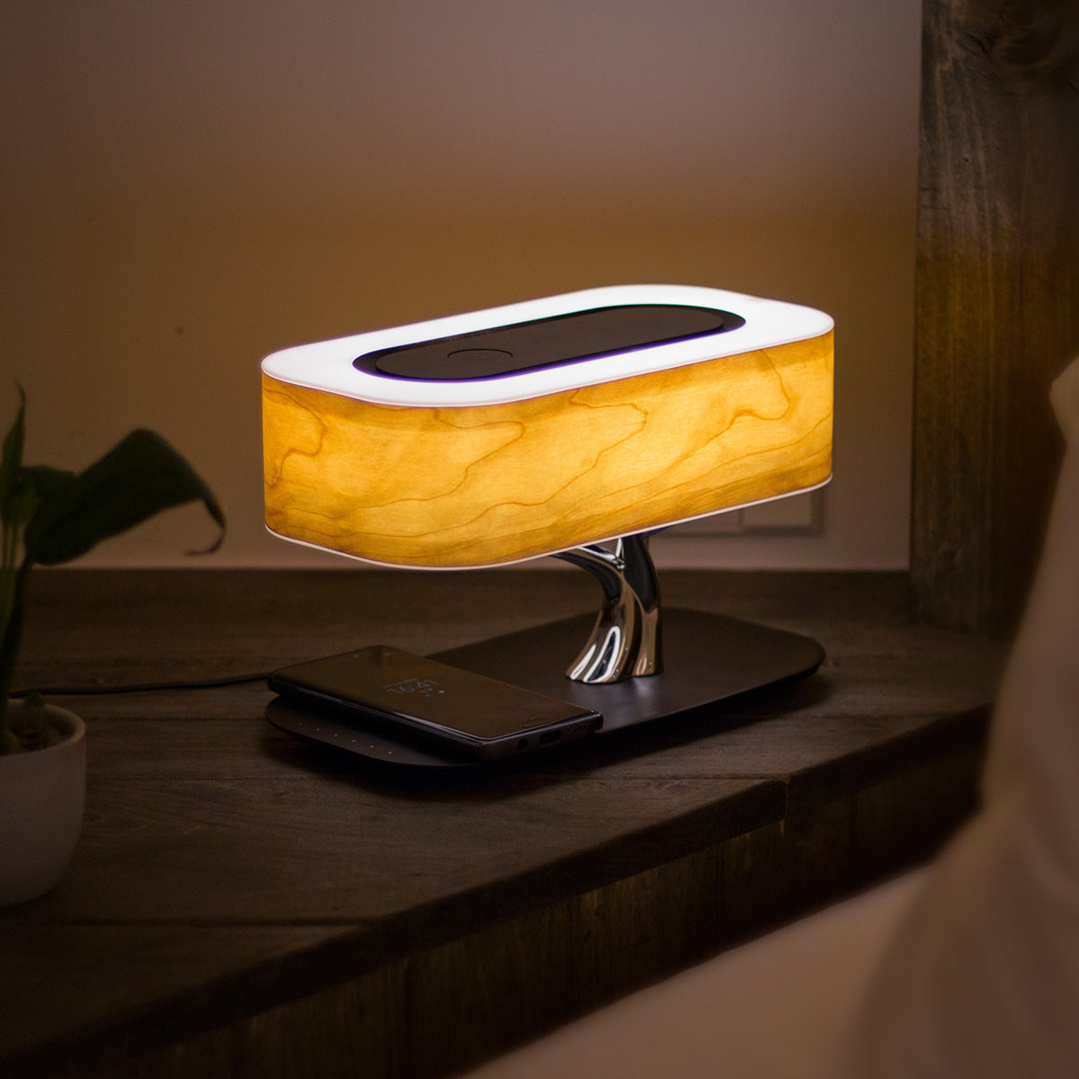 LuminaSync™ Creative Tree Light Table Lamp – The Ultimate Bluetooth Music Speaker & Wireless Charging Station