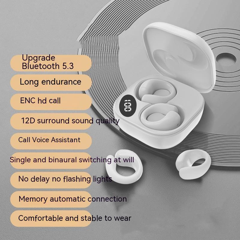 Ecliptix™ LED Digital Display Bluetooth Earclip Earphones – Smart, Stylish, and Superior Sound