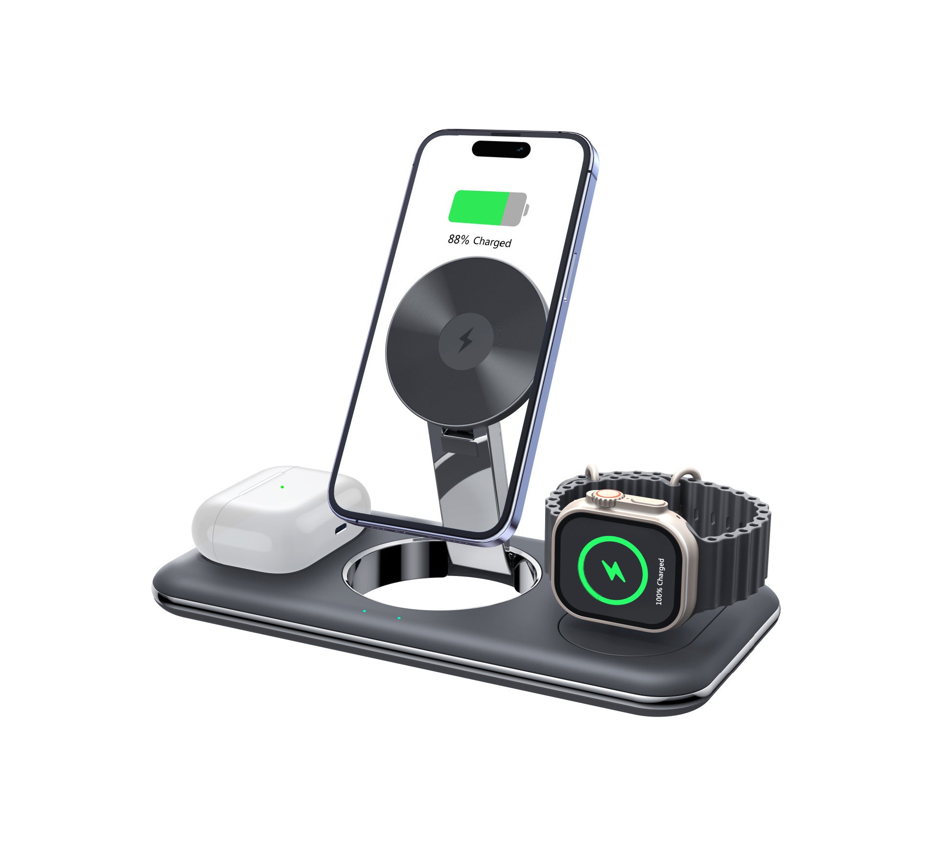 MagCharge Fold – Folding Magnetic Wireless Charger & Desktop Stand