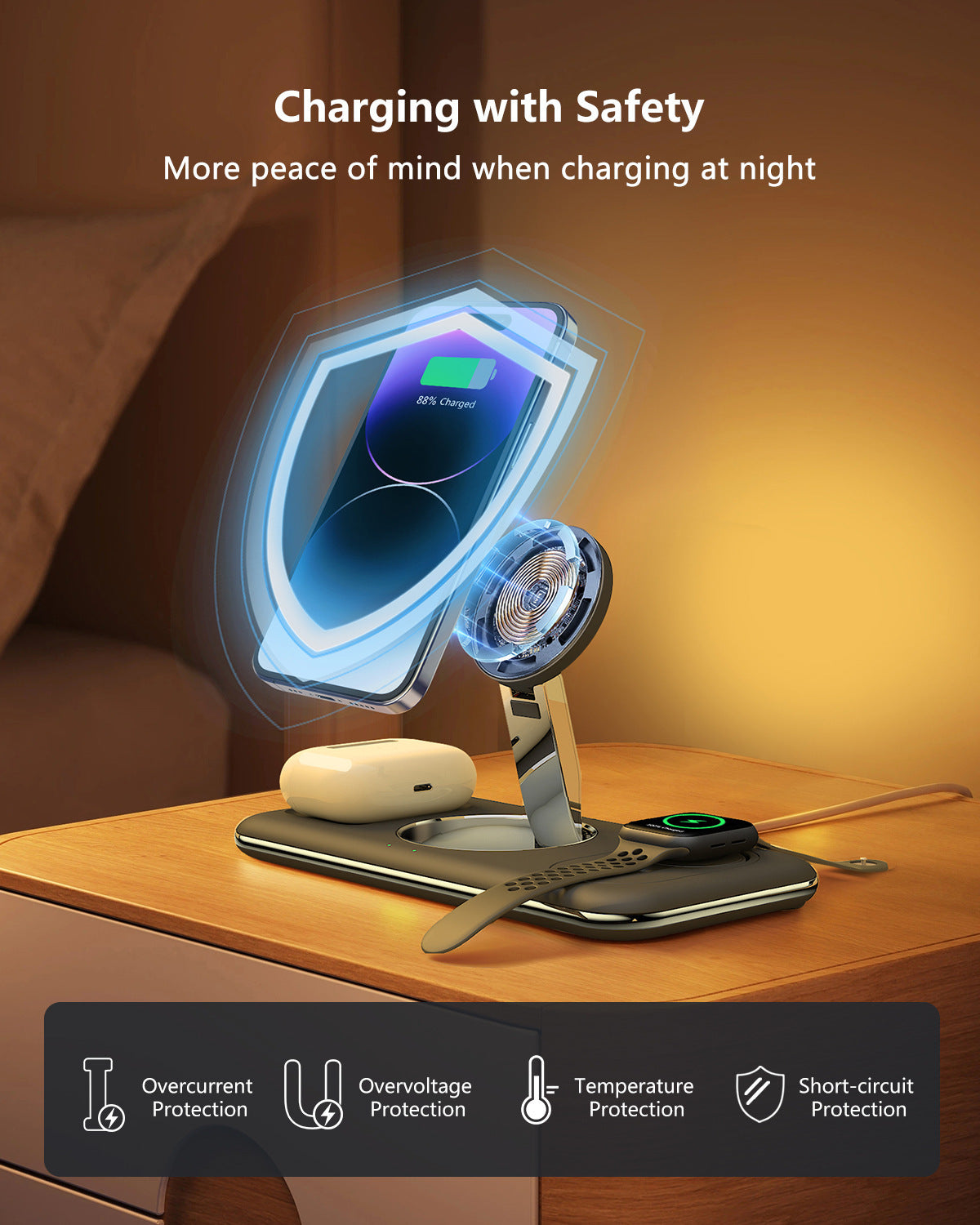 MagCharge Fold – Folding Magnetic Wireless Charger & Desktop Stand