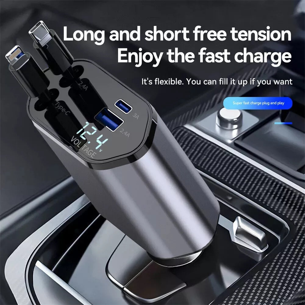 VoltFlex™ 120W Retractable Car Charger
