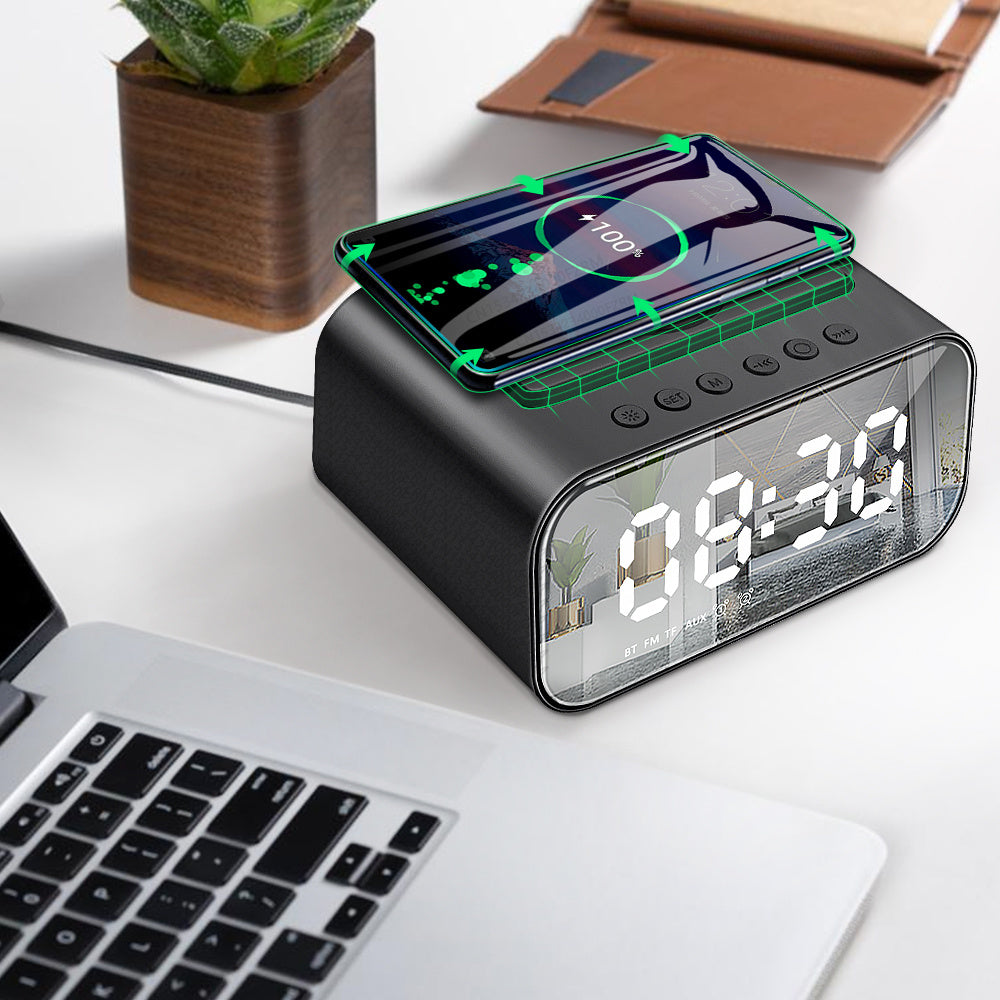 EchoCharge™ Wireless Charging Bluetooth Speaker Clock