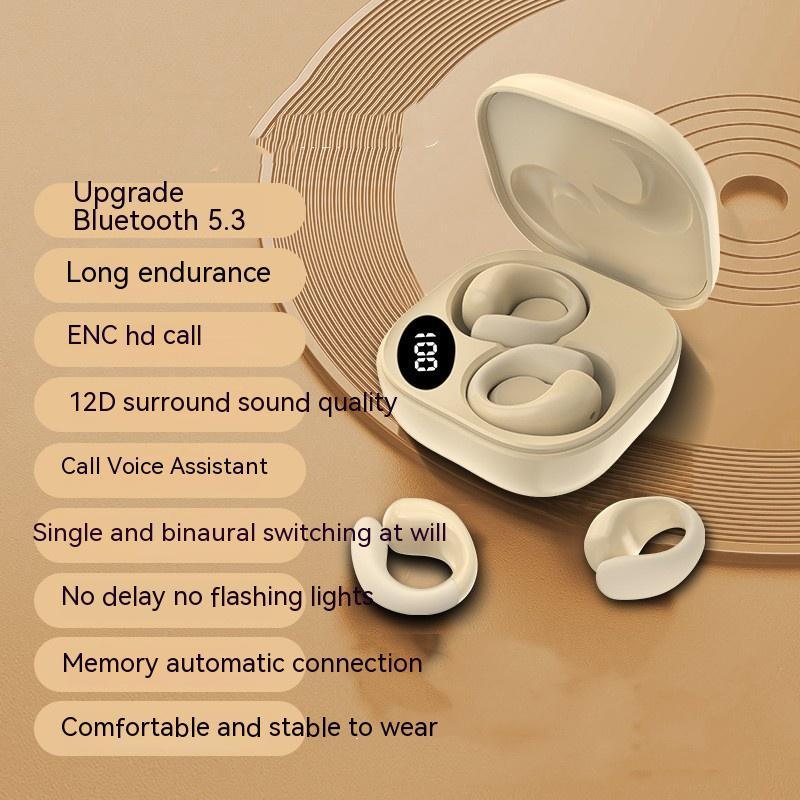 Ecliptix™ LED Digital Display Bluetooth Earclip Earphones – Smart, Stylish, and Superior Sound