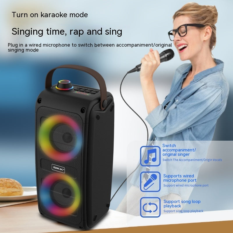GlowBeat Portable Bluetooth Speaker with Color Light Show
