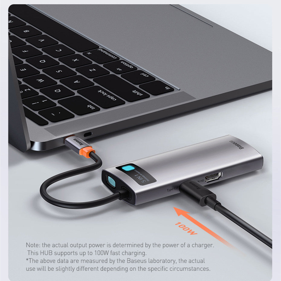 The Baseus GleamHub™ 5-in-1 Multifunctional Type-C Docking Station (30Hz)