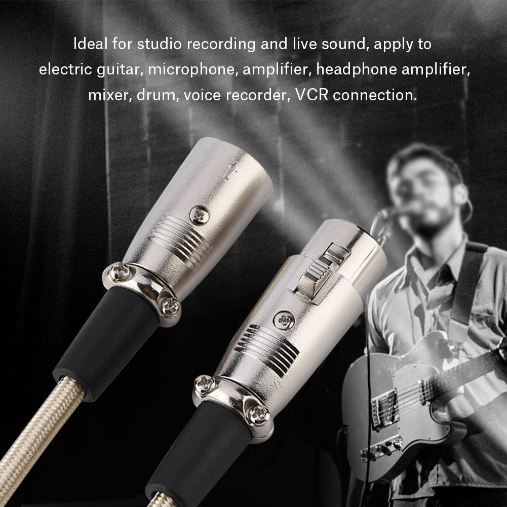 3 Pin XLR Male to XLR Female Microphone Mic Cable Audio Cord Wire 1 Meters / 3.3 Feet