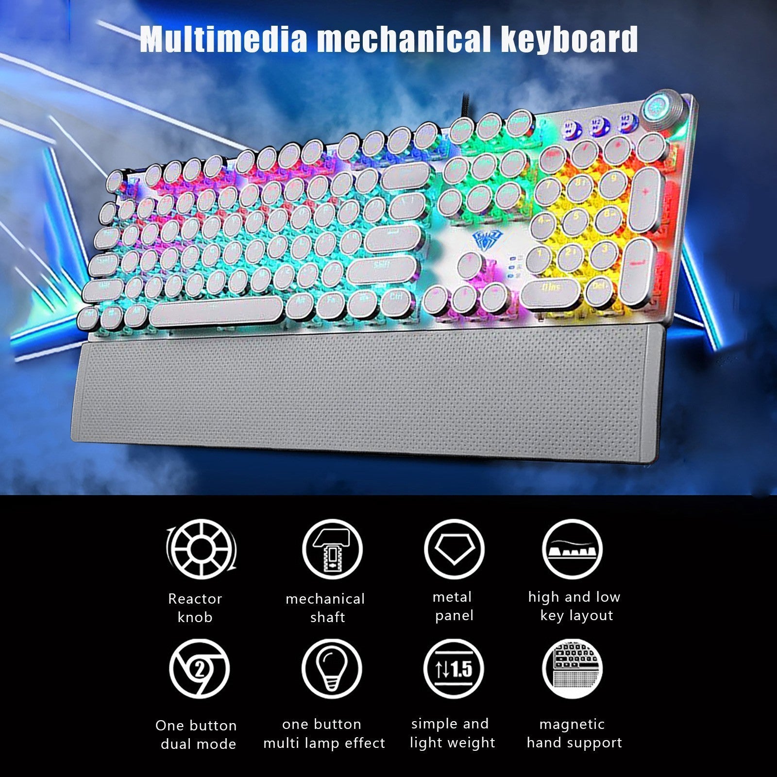 CyberPunk Green Axis Wired Gaming Keyboard