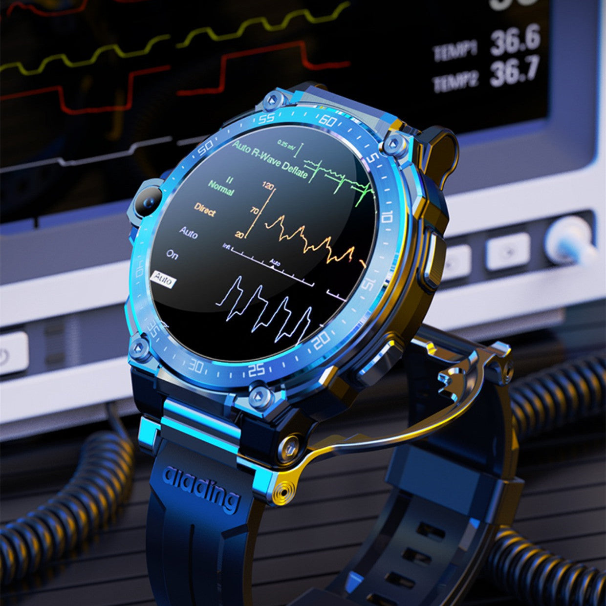PulseSync Duo – Smart Watch & Bluetooth Headset with Heart Rate & Blood Pressure Monitoring