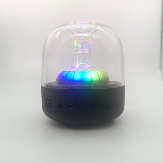 AquaBass™ Mini Bluetooth Speaker – Crystal Clear Sound in a Sleek Blue Glass Design