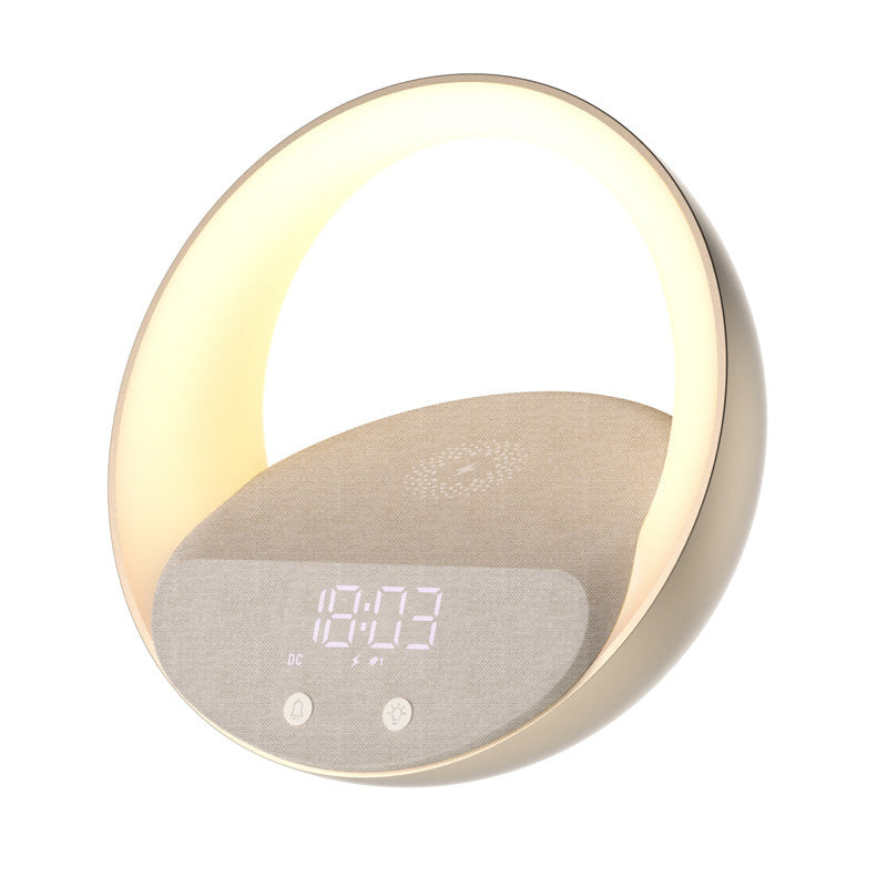 AuraSync™: Multifunctional Wireless Charger Clock with Wake-up Light & Bluetooth Speaker