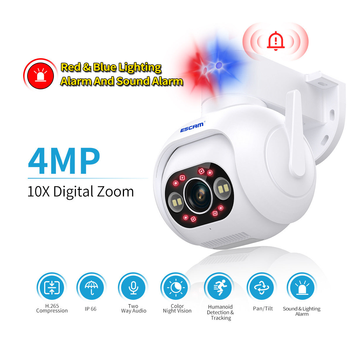 VisionLux™ – Smart Color Night Vision H265 Security Camera