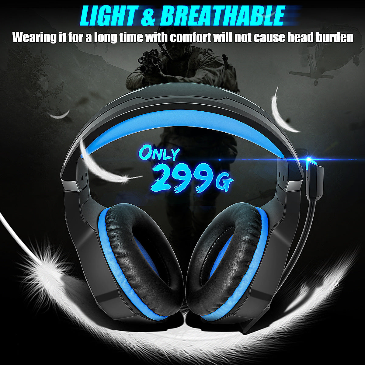 ThunderGlow™ — Luminous Gaming Headset with Built-in Microphone