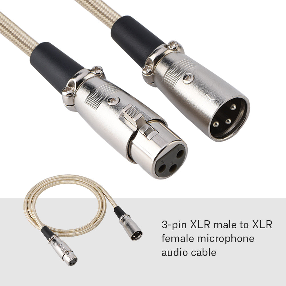 3 Pin XLR Male to XLR Female Microphone Mic Cable Audio Cord Wire 1 Meters / 3.3 Feet