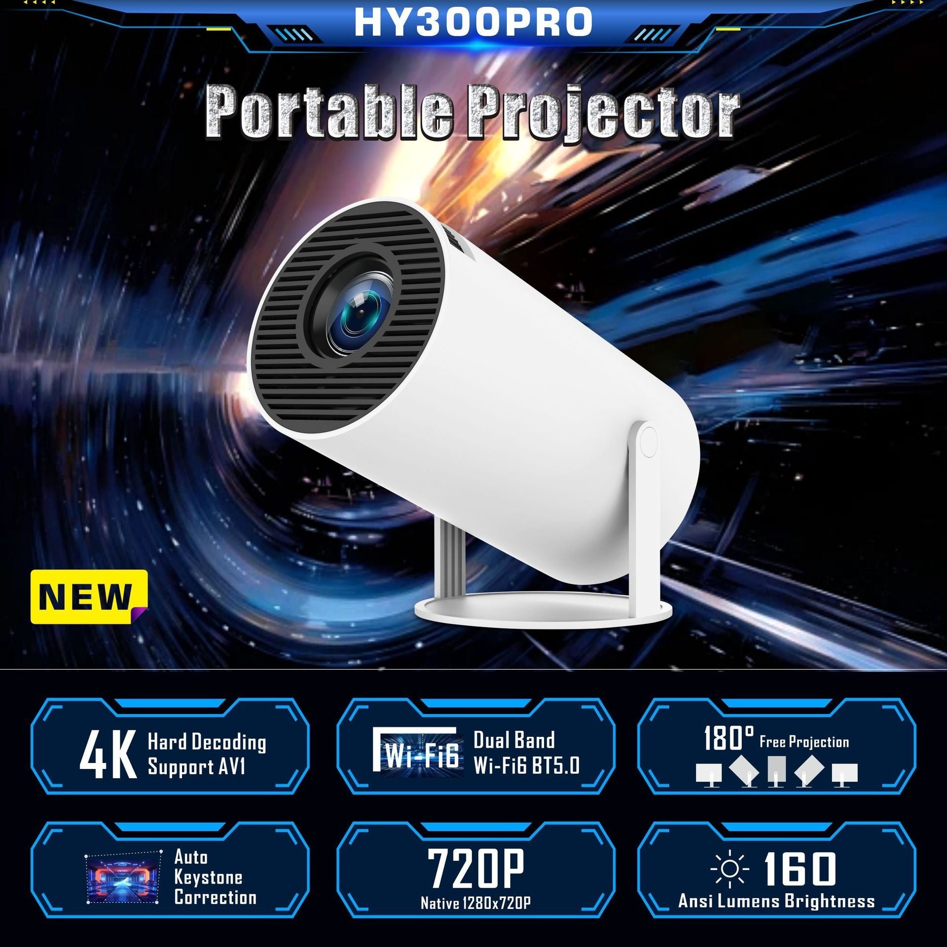 CineLite™ HY300 Pro Mini Home Theater Projector