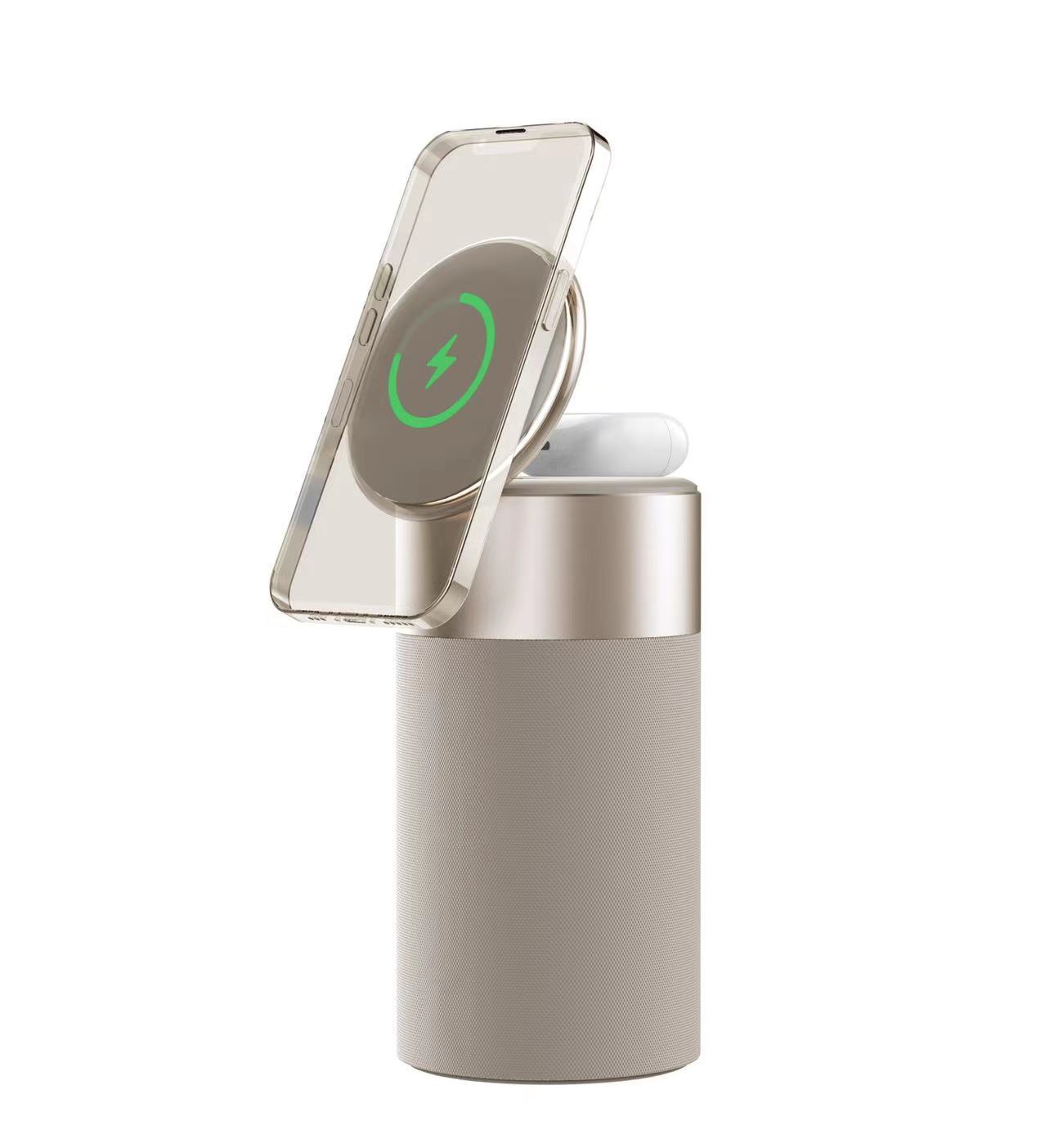 SyncAura™ 3-in-1 Wireless Charger & Bluetooth Speaker Lamp